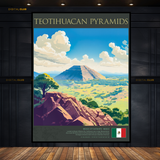 Teotihuacan Pyramids Mexico Premium Wall Art