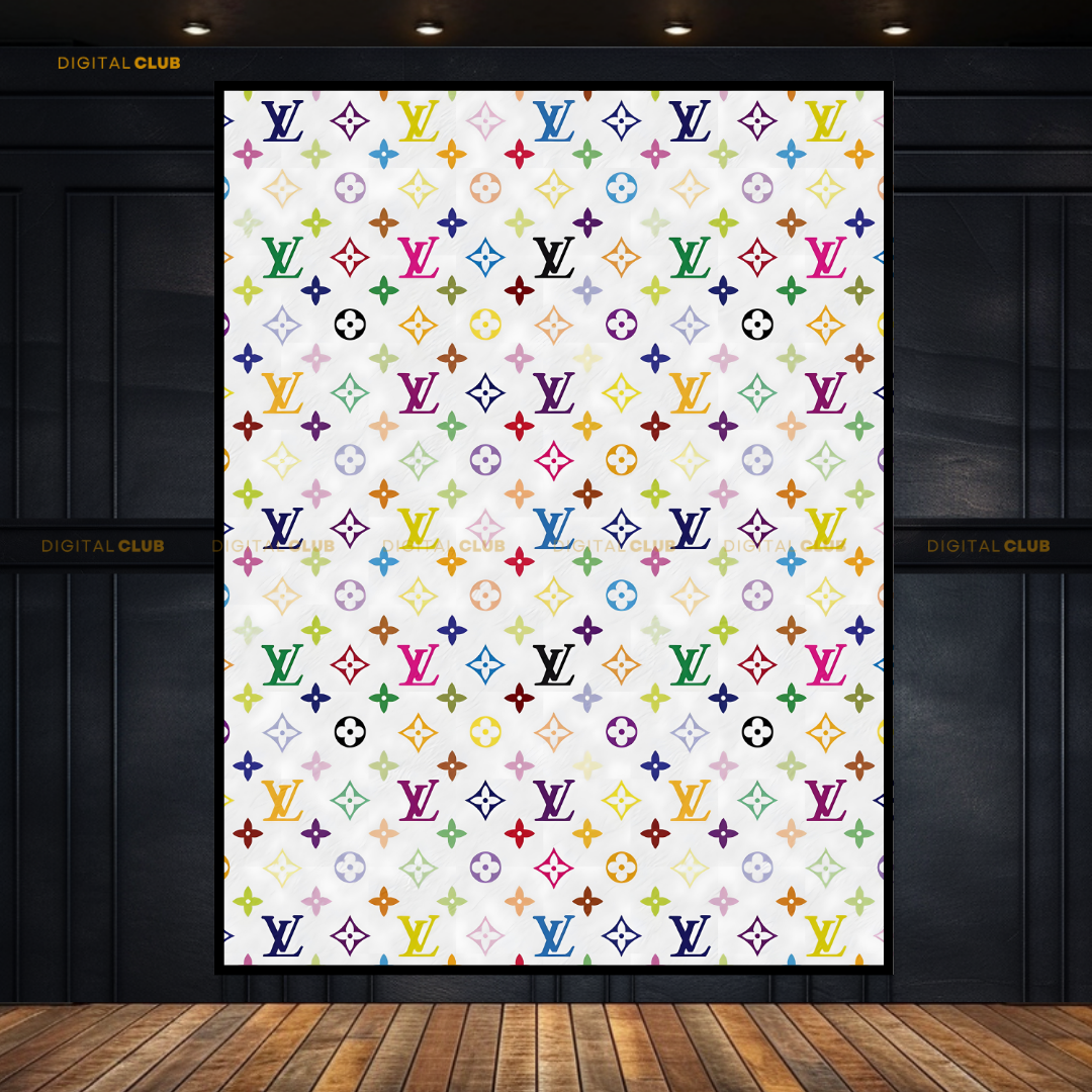 Louis Vuitton Logo Colourful Premium Wall Art