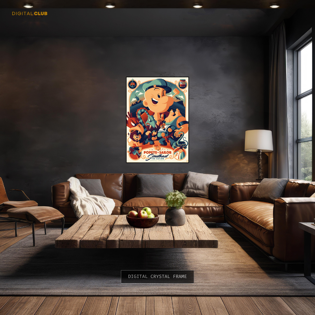 Popeye the Sailor Man Cartoon Premium Wall Art