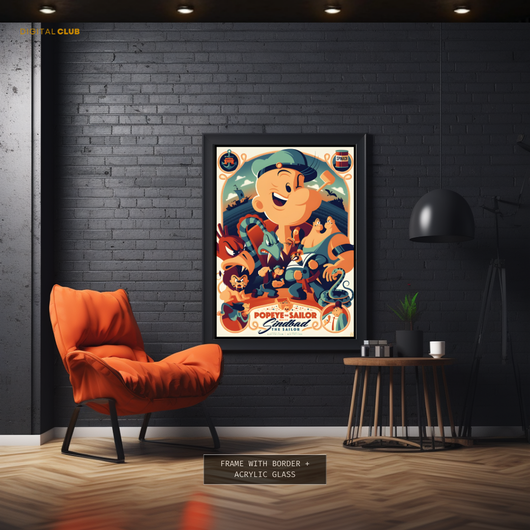 Popeye the Sailor Man Cartoon Premium Wall Art