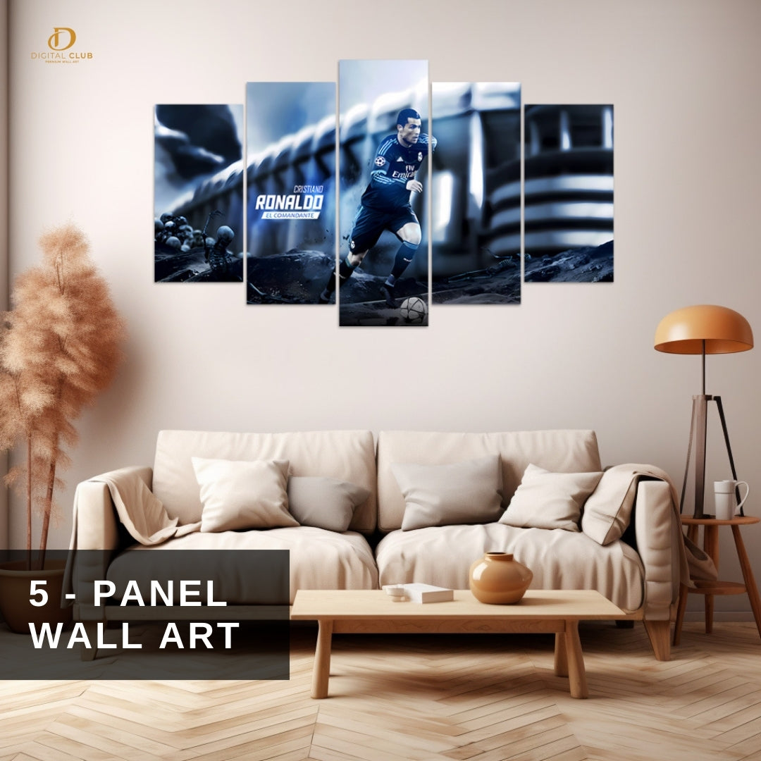 Cristiano Ronaldo - Football - 5 Panel Wall Art