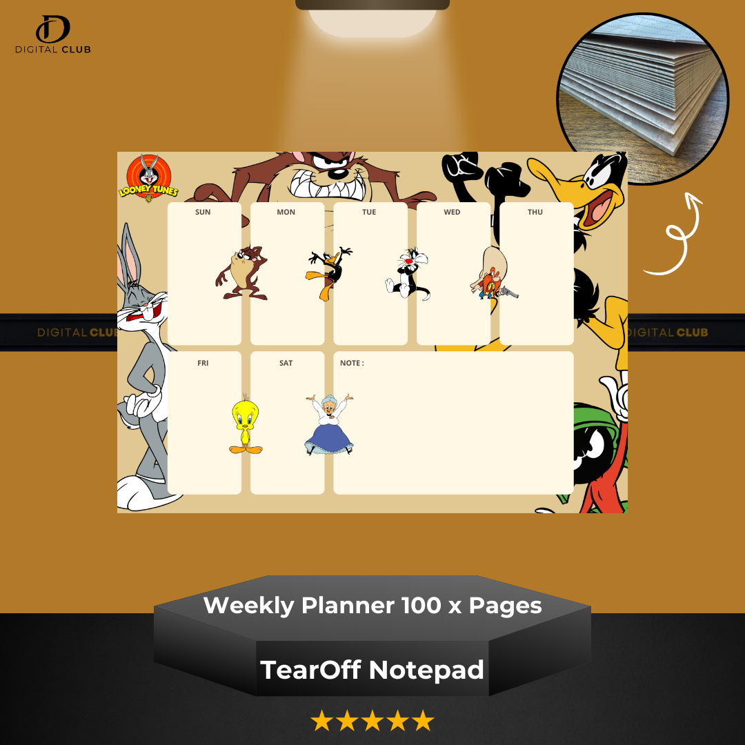 Looney Tunes - Weekly Planner - Tear-Off Notepad x 100 Pages