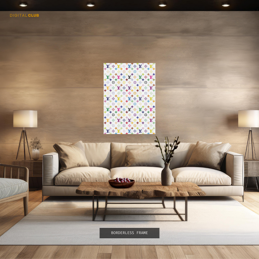 Louis Vuitton Logo Colourful Premium Wall Art