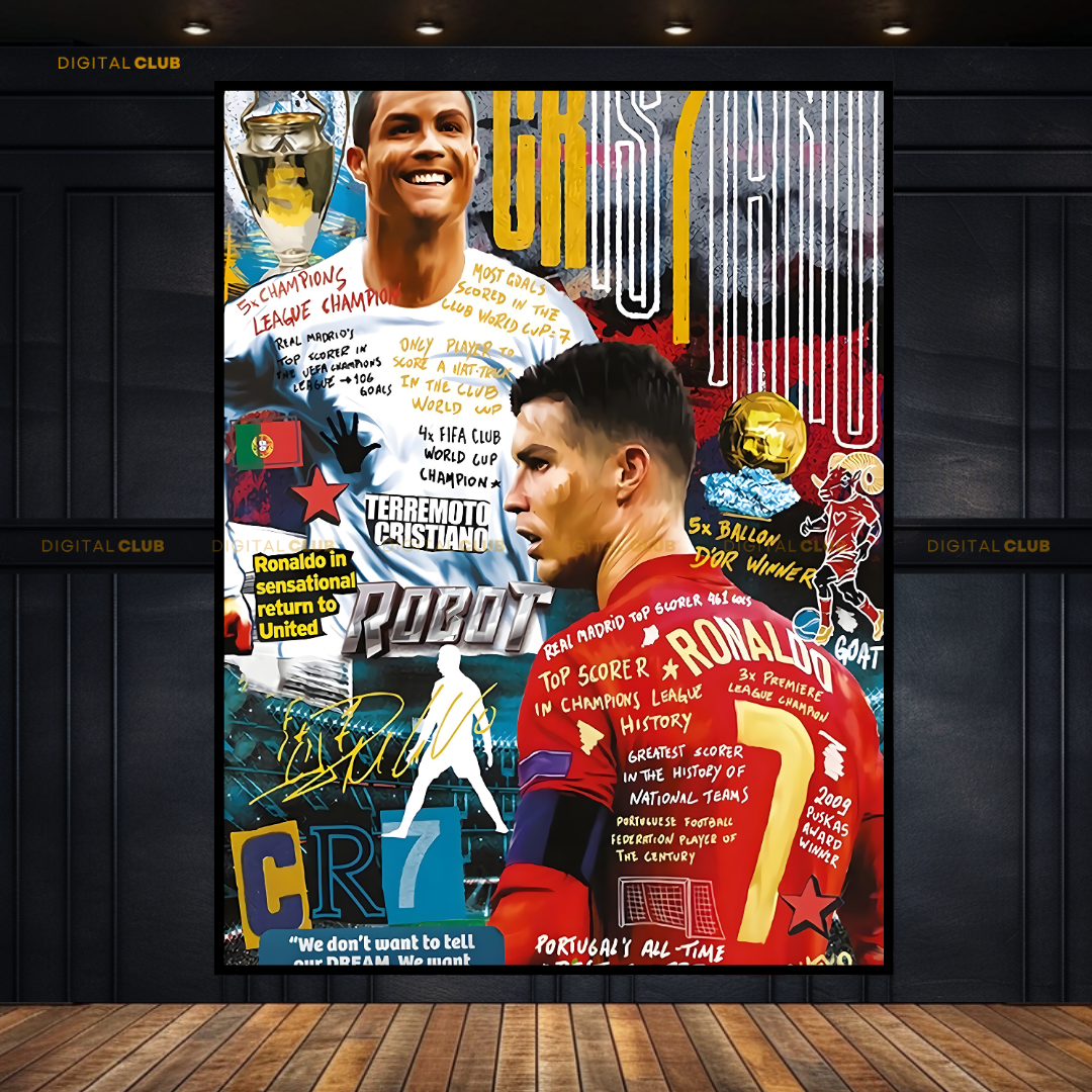 Cristiano Ronaldo POP Art - Football - Premium Wall Art