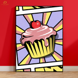 Cupcake - Comic - Premium Wall Art