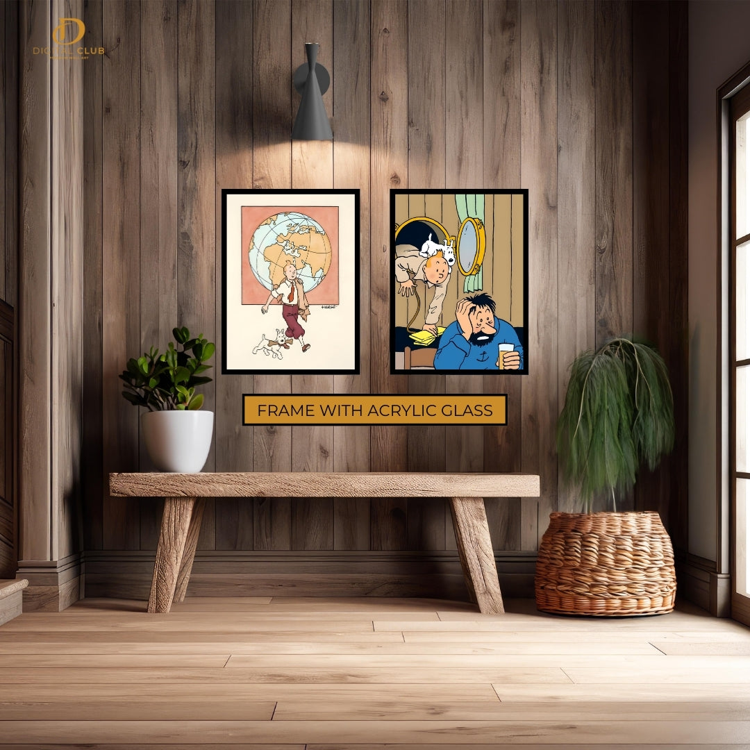 Tin Tin Artwork - 2 Panel Wall Art