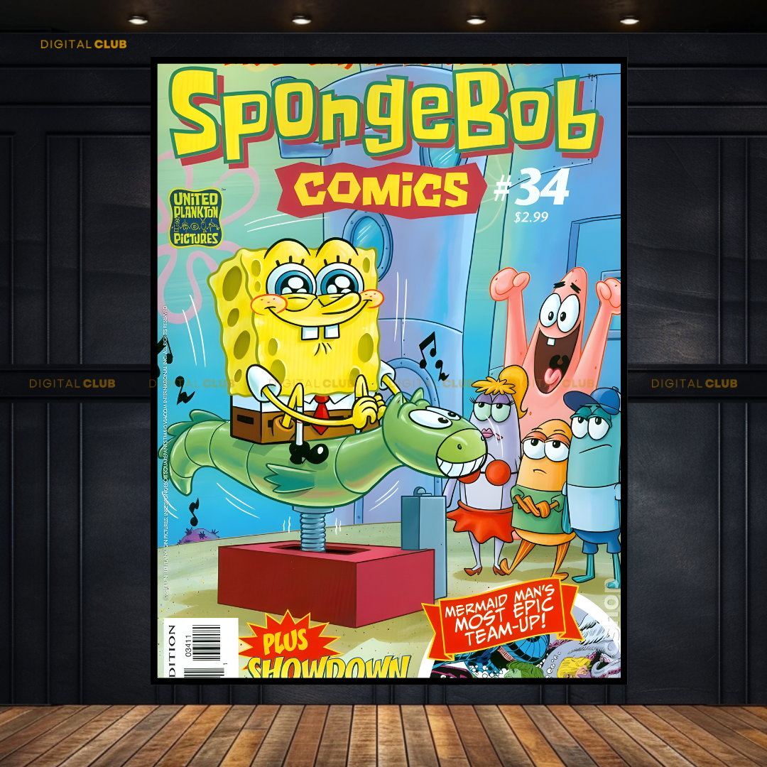 Sponge Bob Cartoon Premium Wall Art