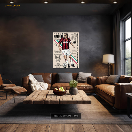 Paolo Maldini Italy Football Premium Wall Art