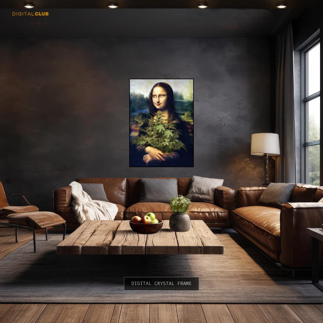 Mona Lisa High on Weed Premium Wall Art