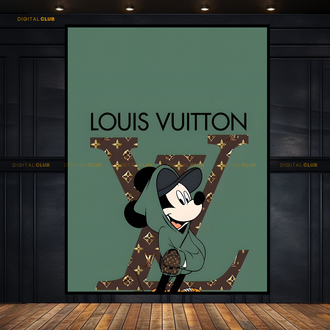 Louis Vuitton Disney Mickey Cartoon Premium Wall Art