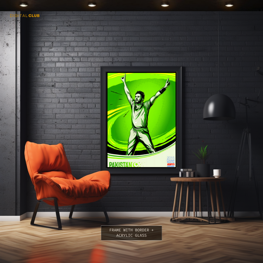 Shahid Afridi Pakistan Cricket Premium Wall Art