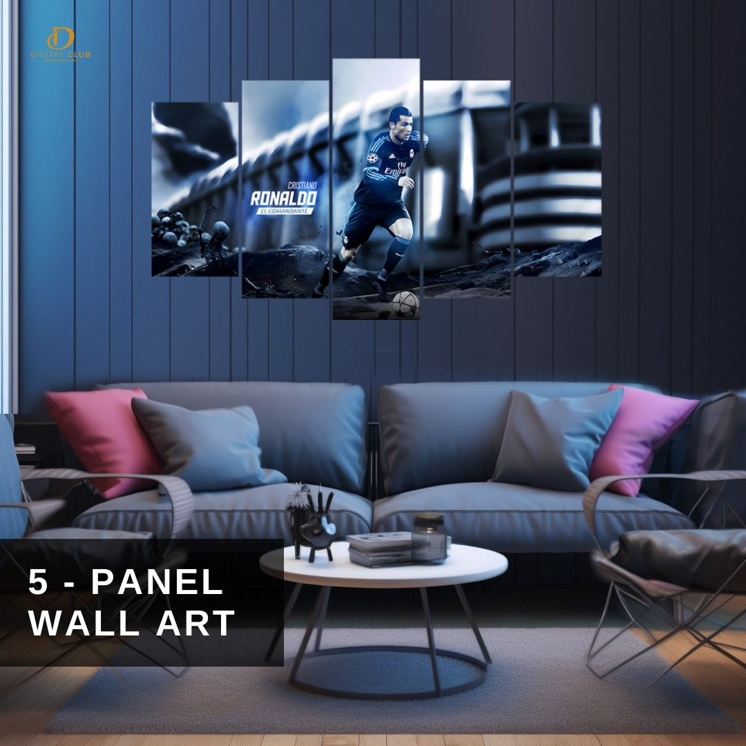 Cristiano Ronaldo - Football - 5 Panel Wall Art