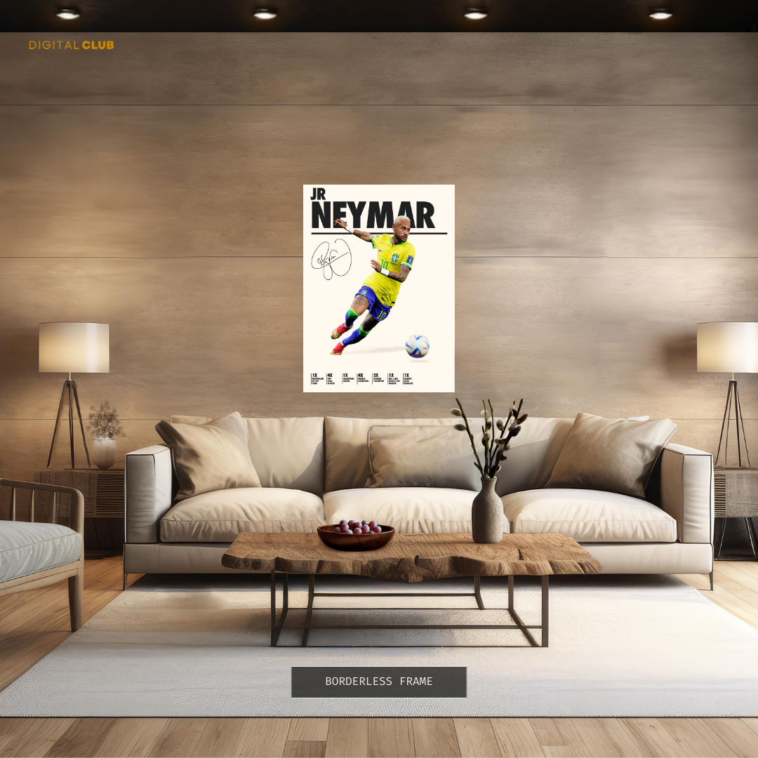 Neymar Jr Signed Artwork - Premium Wall Art