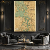 Map 3 - Vintage- Premium Wall Art