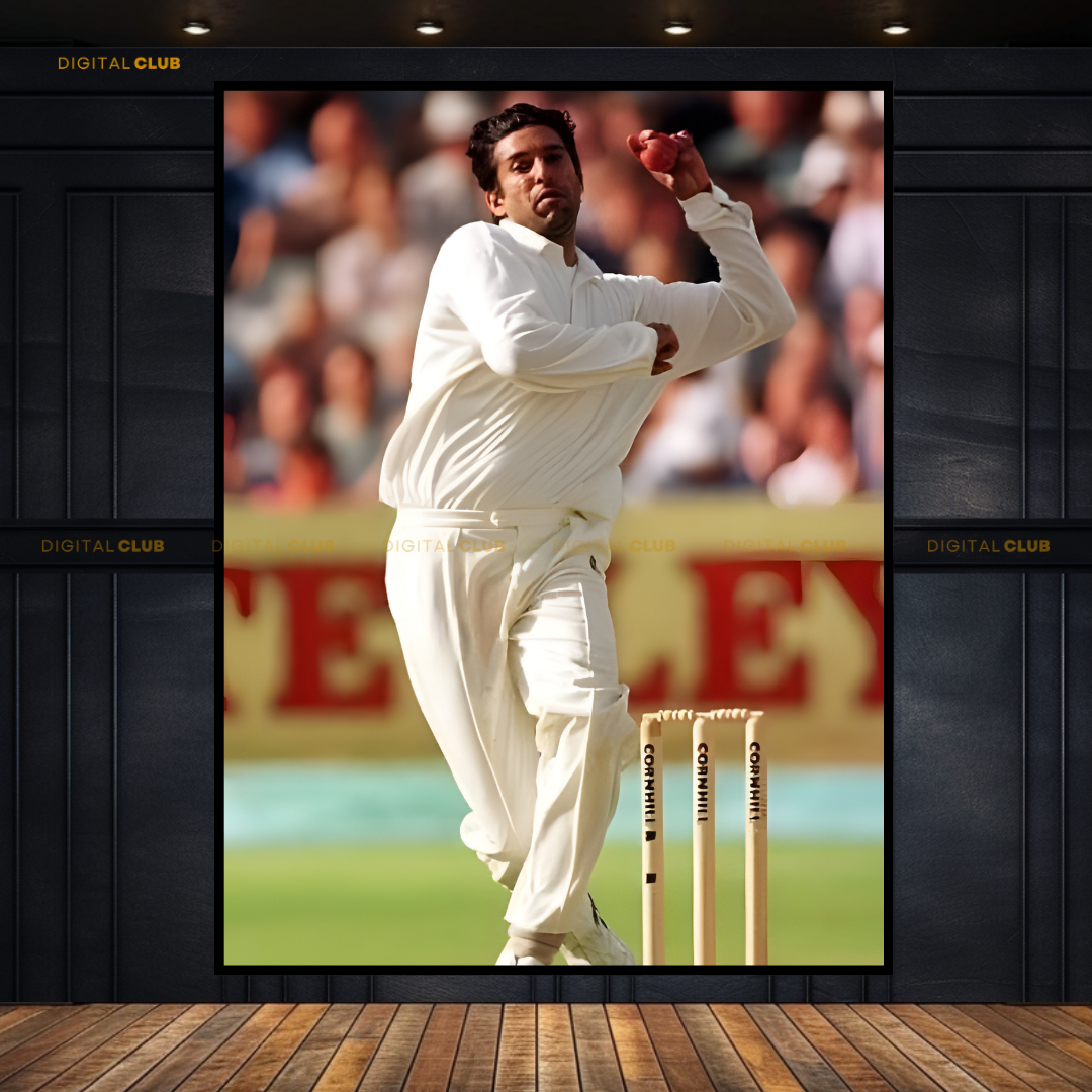 Wasim Akram Bowling Premium Wall Art