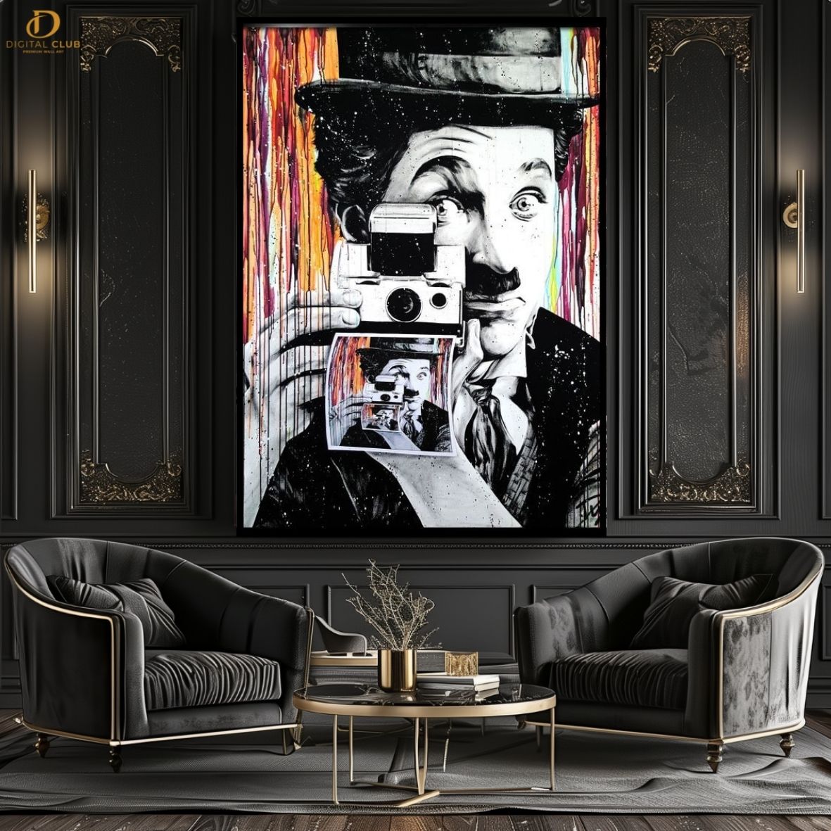 Charlie Chaplin -Pop Art- Premium Wall Art - Art Digital Club