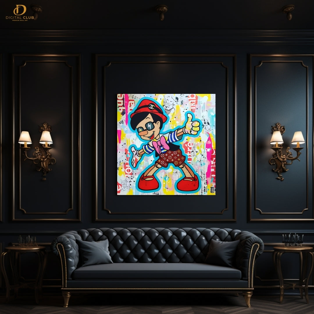 Pinocchio - POP ART - Square Wall Art