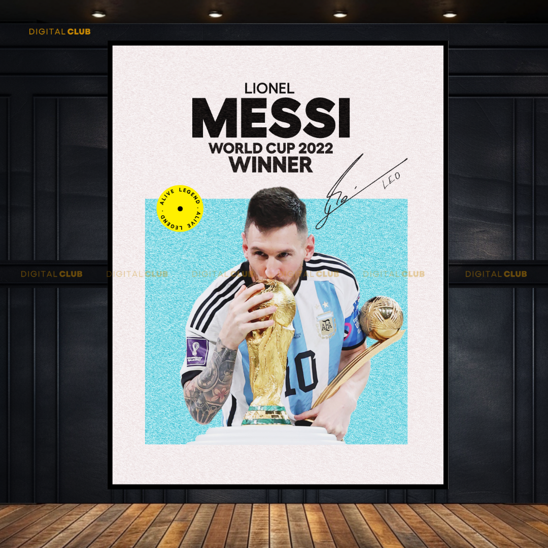 Lionel Messi - SIGNED MEMORABILIA - Premium Wall Art