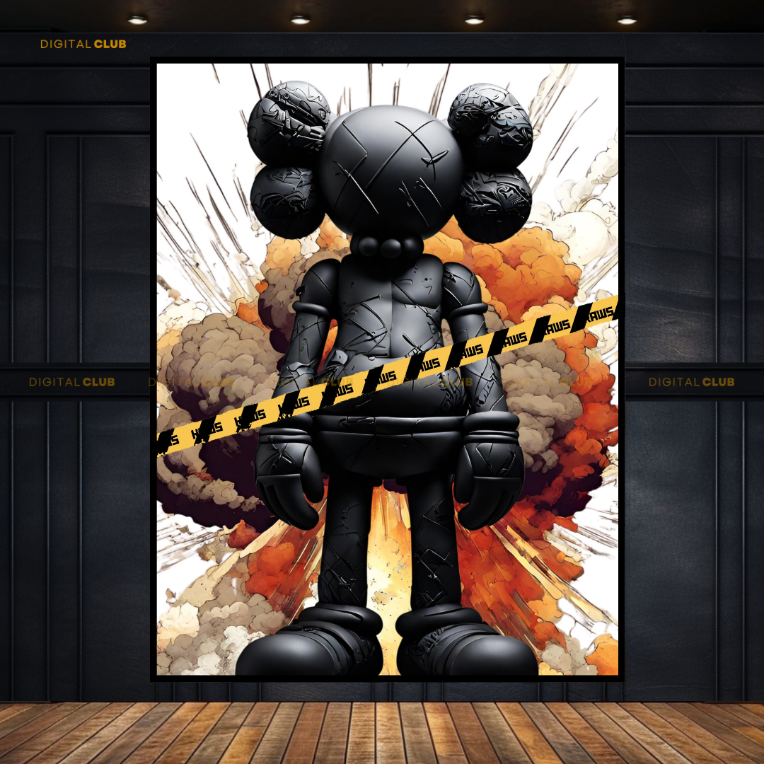 Kaws Figurine Explosion Premium Wall Art