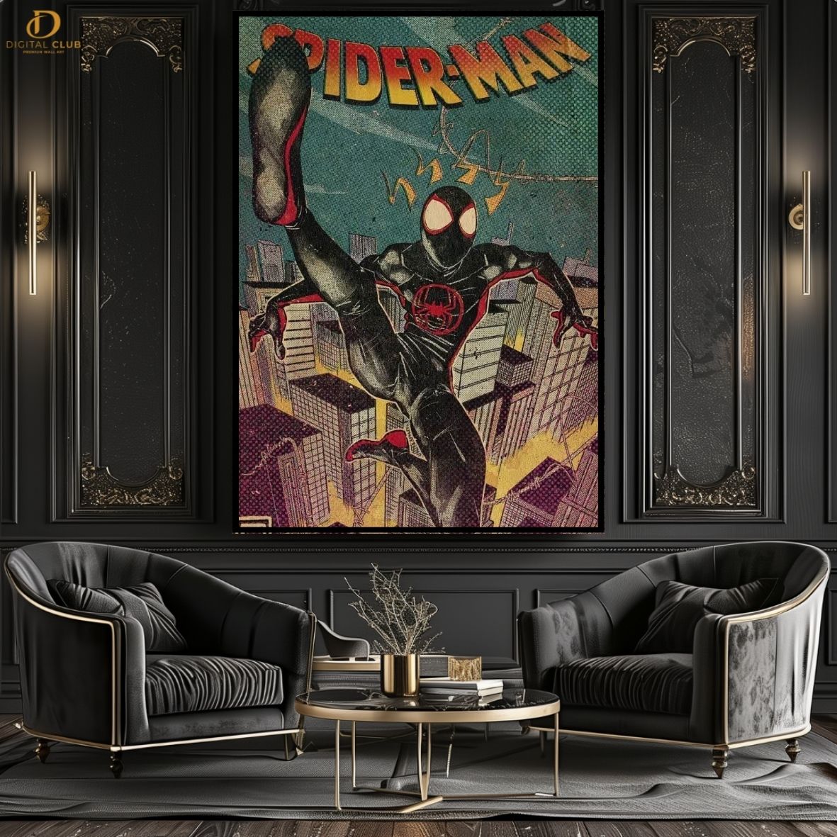 SpiderMan Vintage - Movie - Premium Wall Art