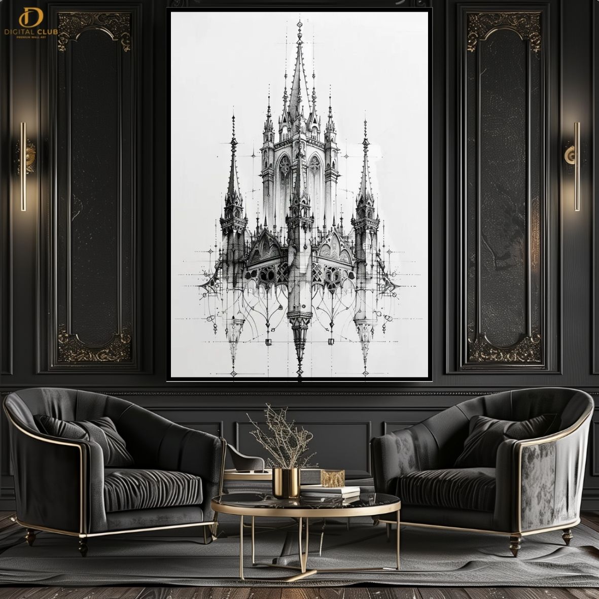 Castle Architecture - Vintage- Premium Wall Art