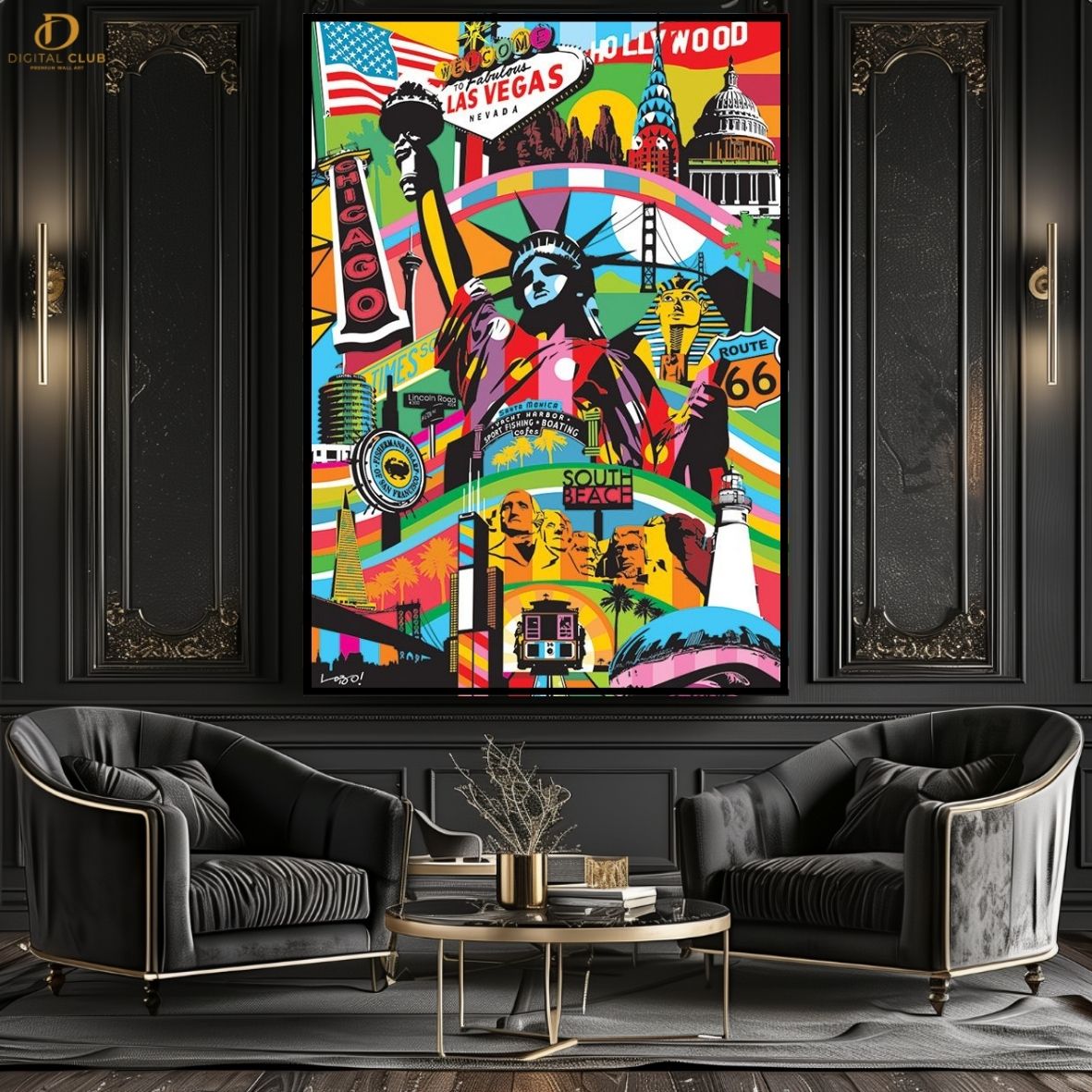 Las Vegas - Pop Art - Premium Wall Art