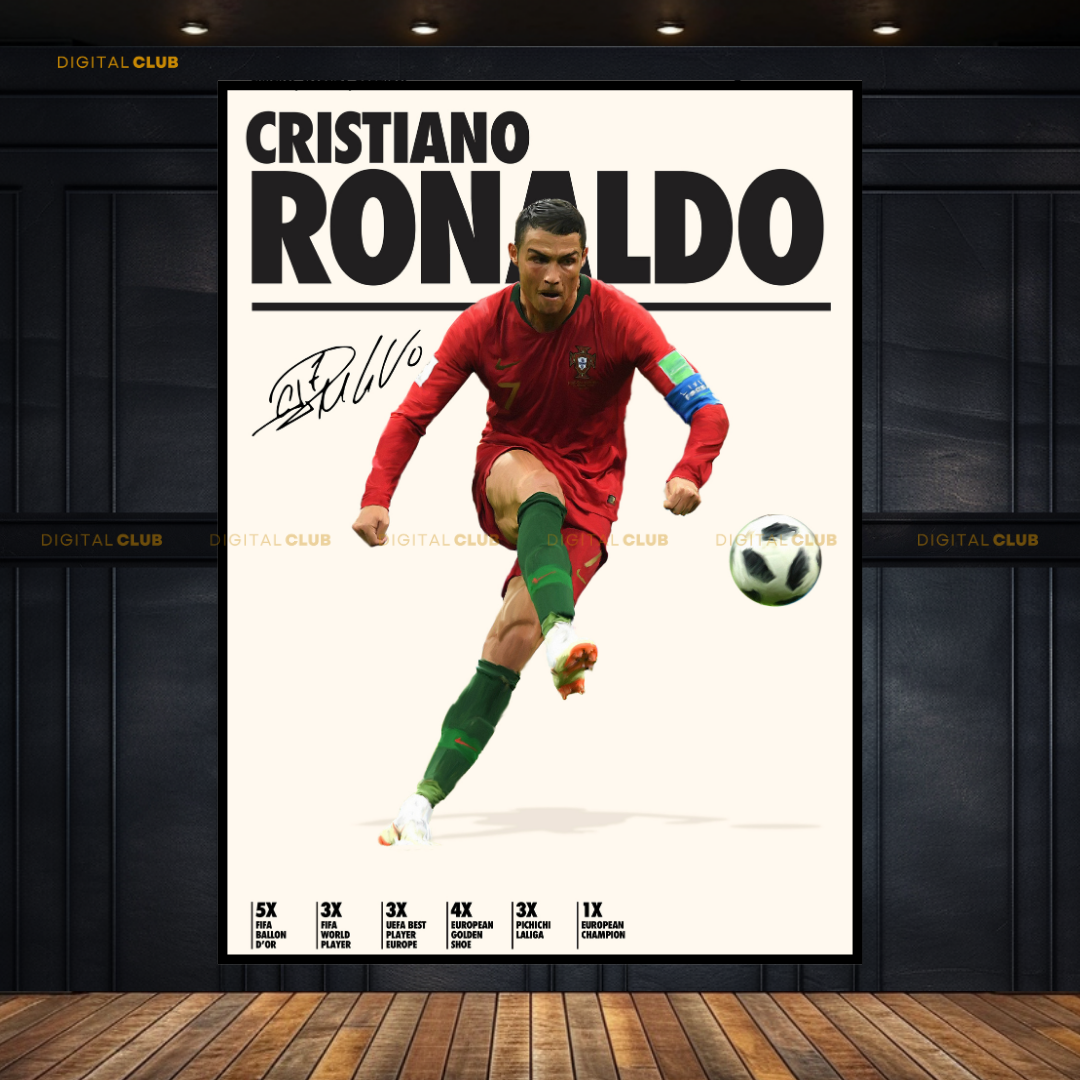 Cristiano Ronaldo Signed Artwork - Premium Wall Art