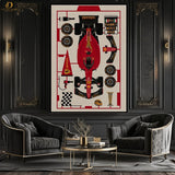 Ferrari Parts -Cars- Premium Wall Art - Art Digital Club