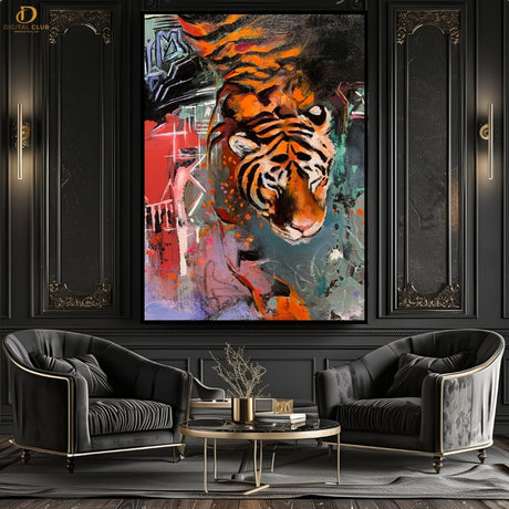 Tiger Artwork  - Aesthetic- Premium Wall Art