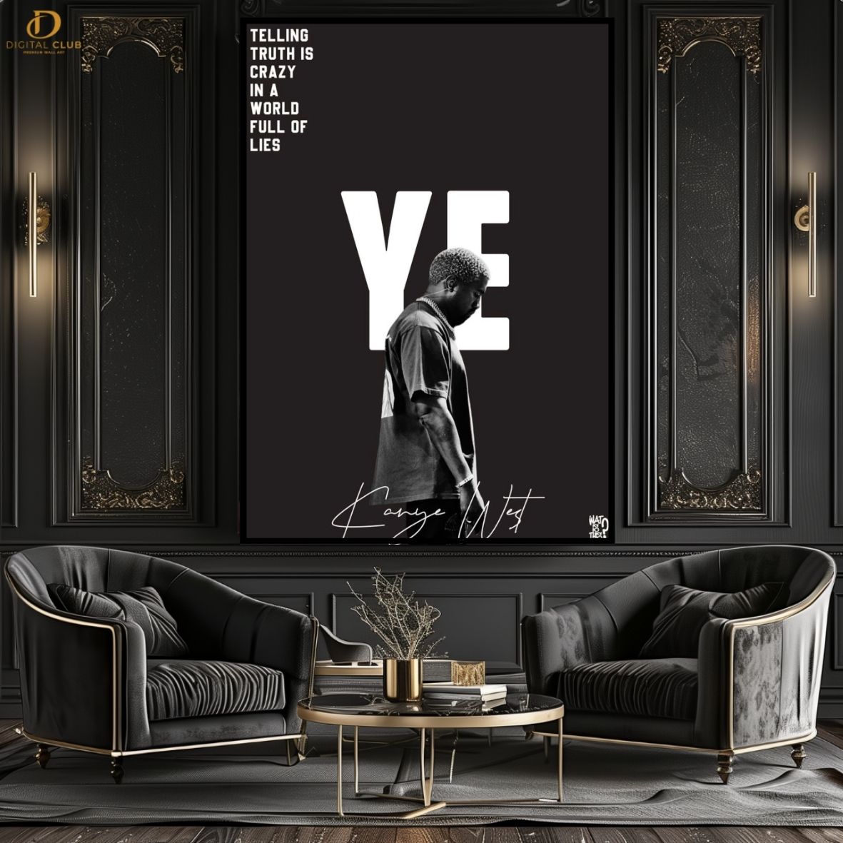 Kanye West Signed  - Music Artist - Premium Wall Art