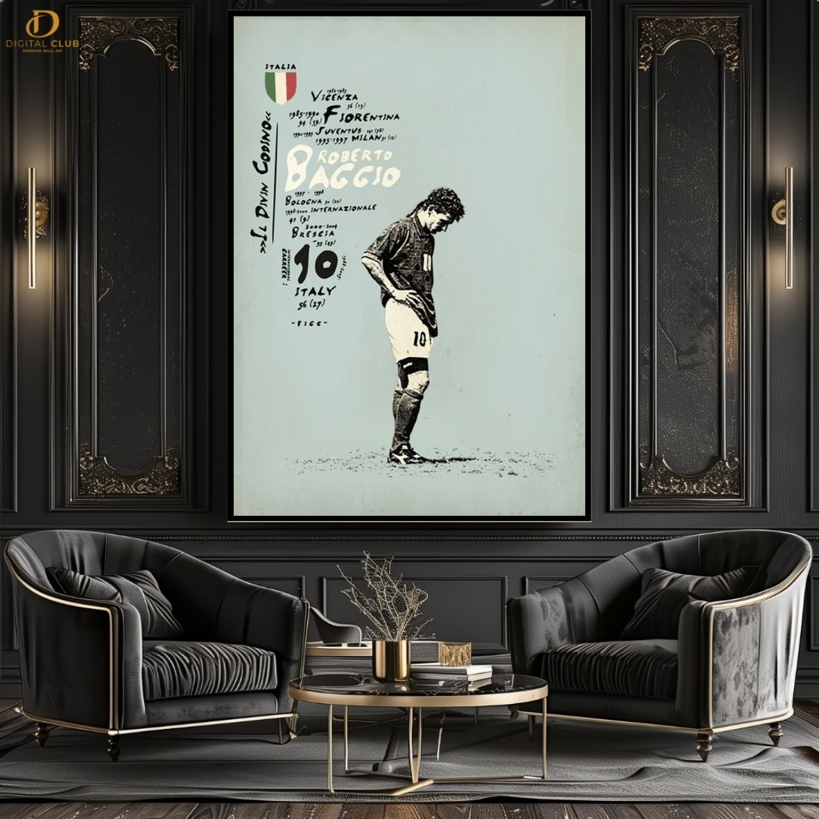 Roberto Baggio - Football - Premium Wall Art