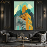 Building Artwork- Pop art- Premium Wall Art - Art Digital Club