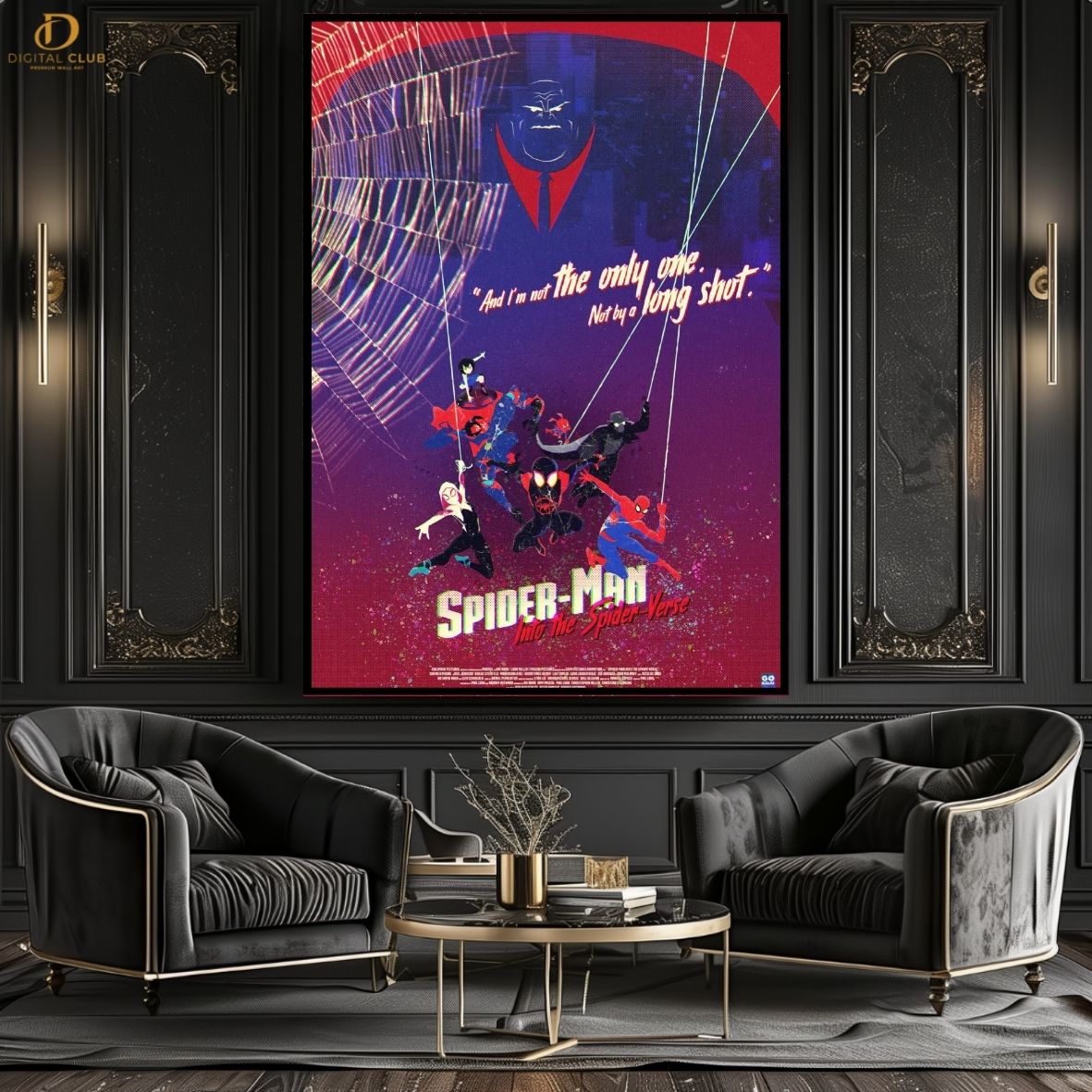 SpiderMan into Spider Verse- Movie - Premium Wall Art