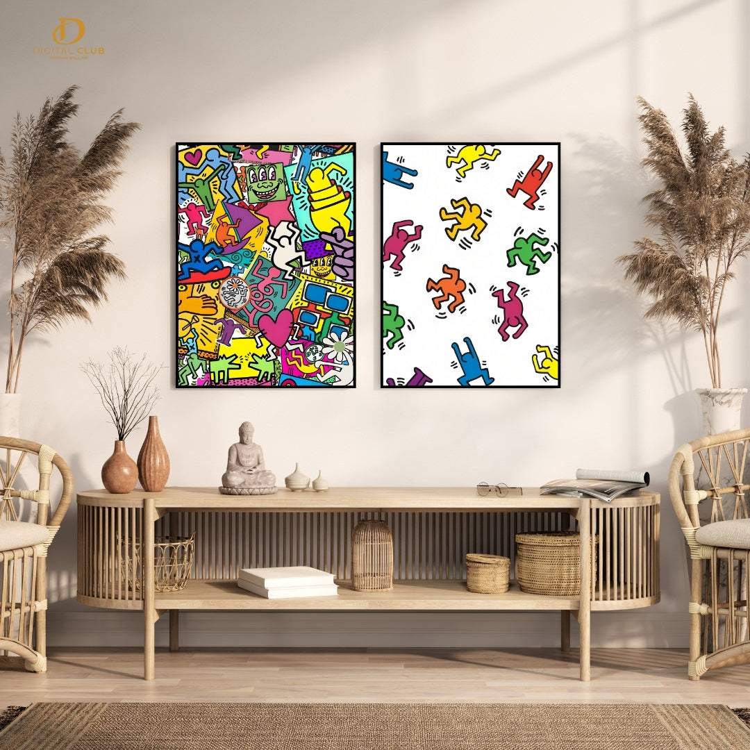 Keith Haring Artwork - 2 Panel Wall Art