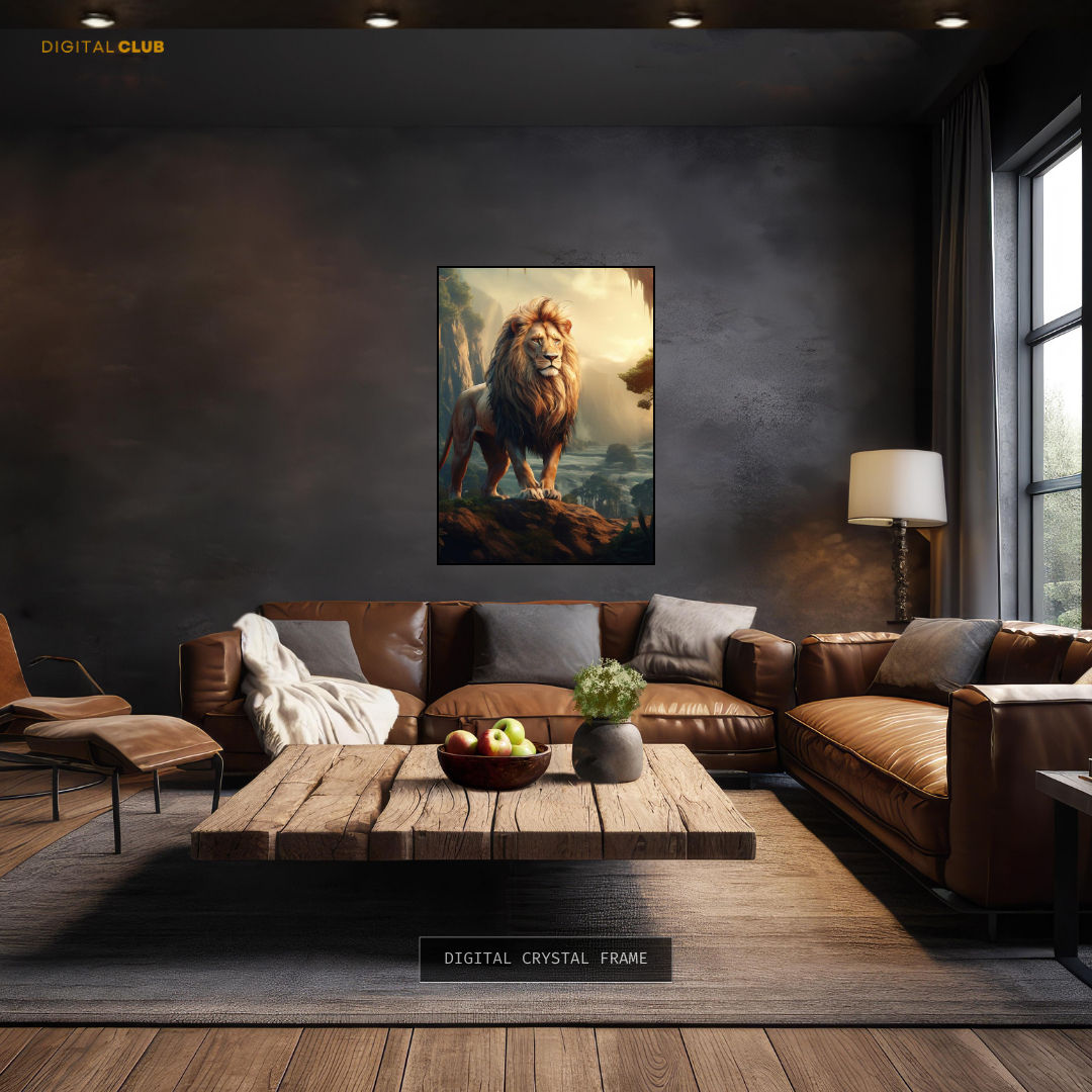 Lion Posing - Animal & Wildlife Premium Wall Art