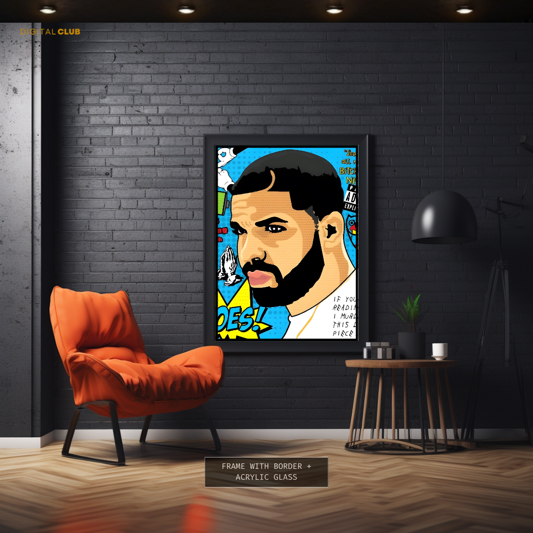 Drake - Music Artist POP - Premium Wall Art