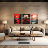 Japanese Artwork 1 - 3 Panel Wall Art