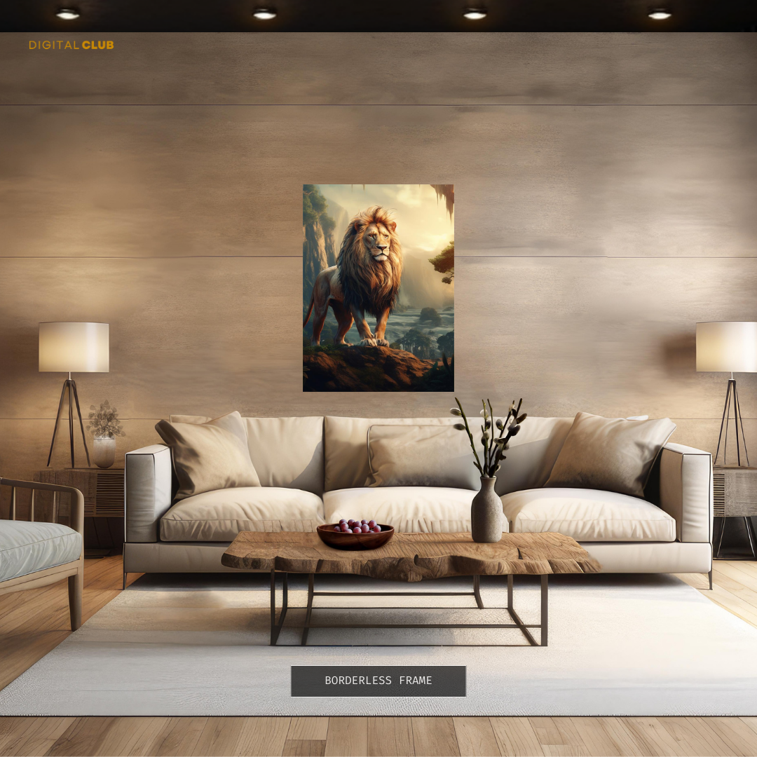 Lion Posing - Animal & Wildlife Premium Wall Art