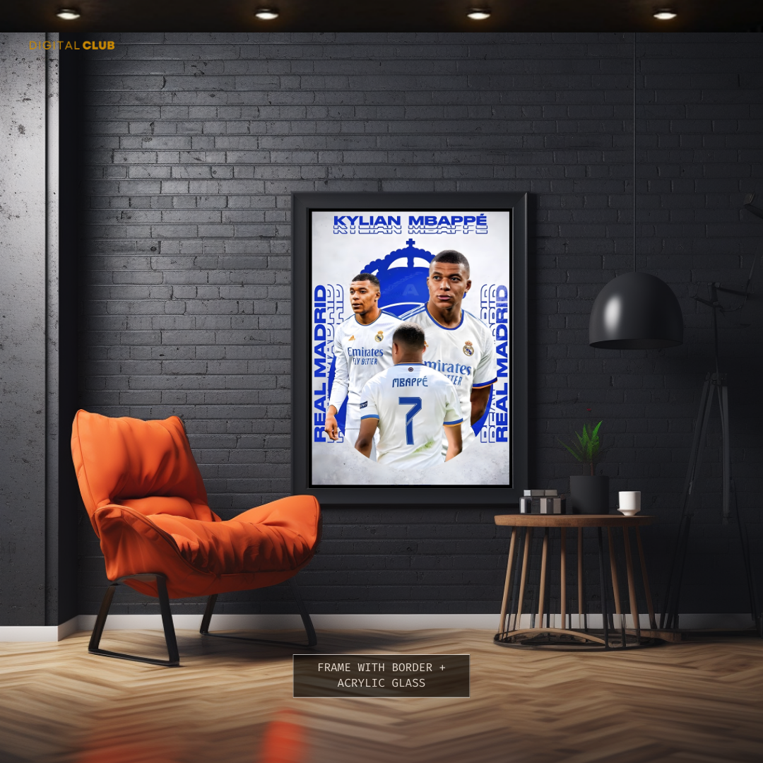 Kylian Mbappe Football Premium Wall Art