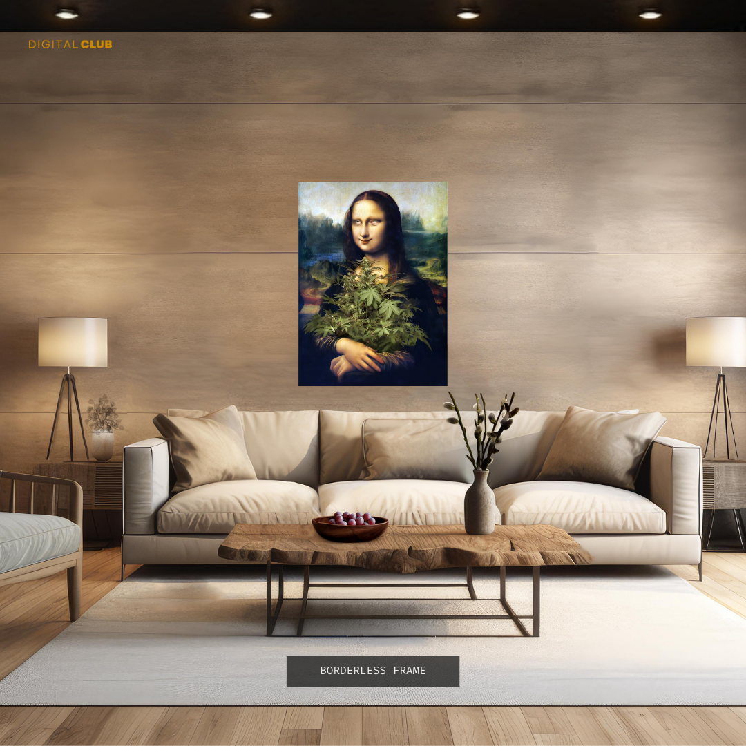 Mona Lisa High on Weed Premium Wall Art