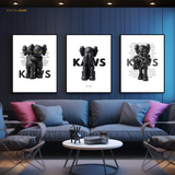 Kaws Figurine - 3 Panel Wall Art