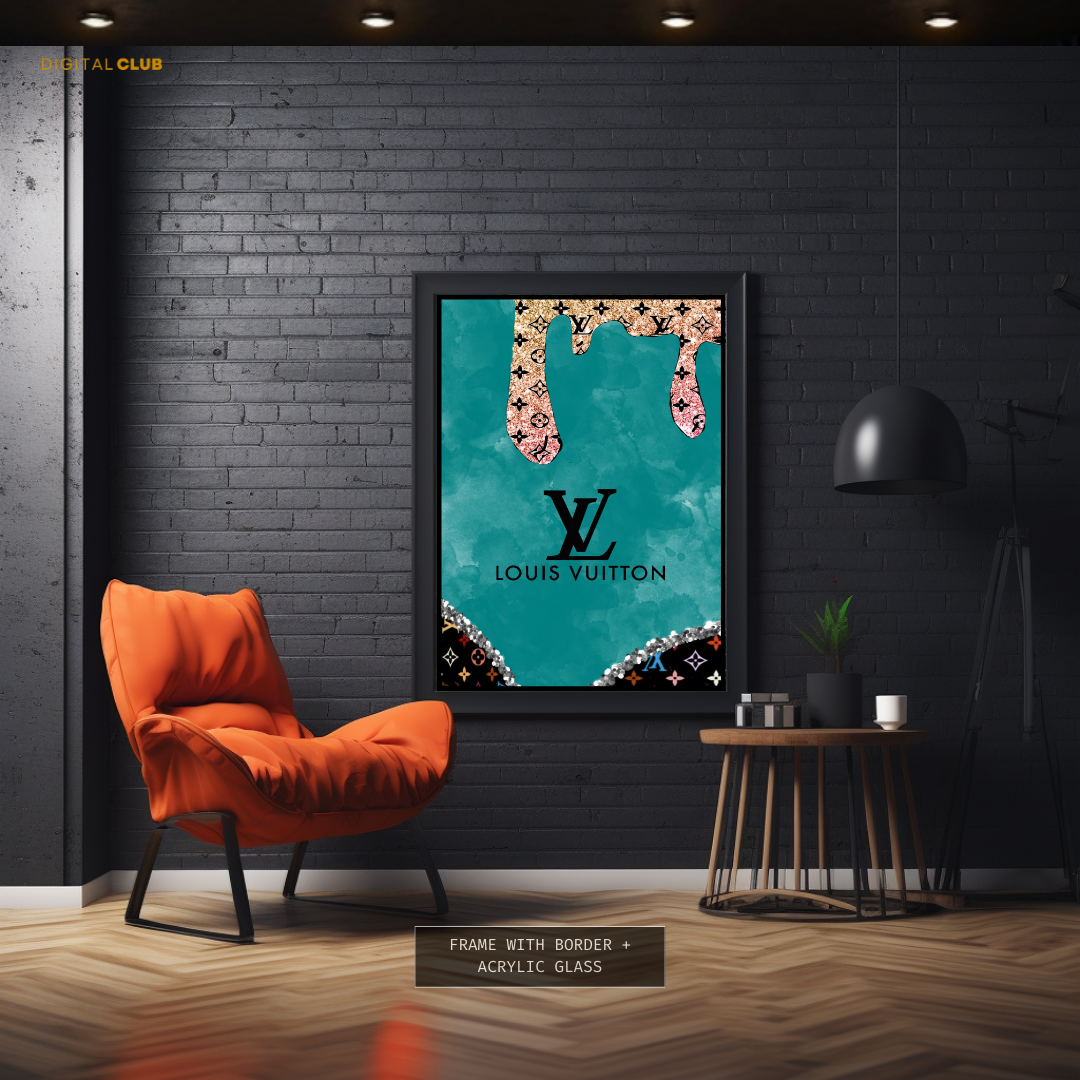 Louis Vuitton - Teal Artwork - Premium Wall Art