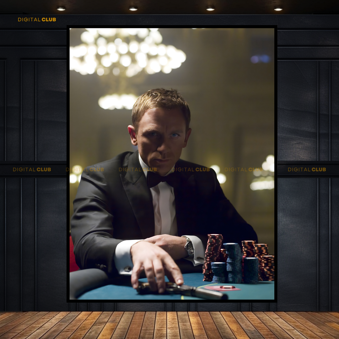 Daniel Craig James Bond 007 Casino Premium Wall Art