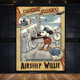 Mickey Mouse Airship Willie Premium Wall Art