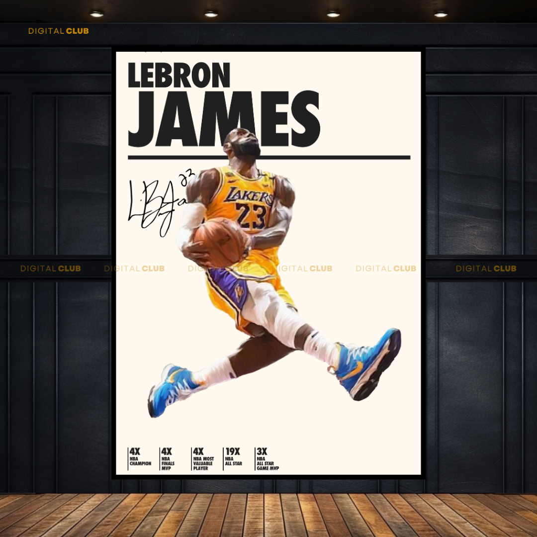 Lebron James Signed Artwork - Premium Wall Art