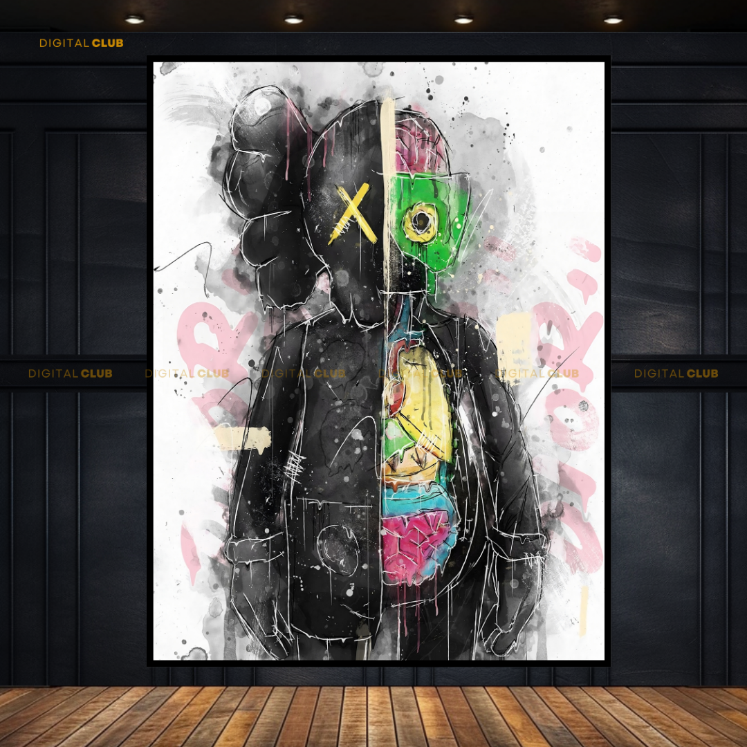 Kaws Figurine Cut in Half Premium Wall Art