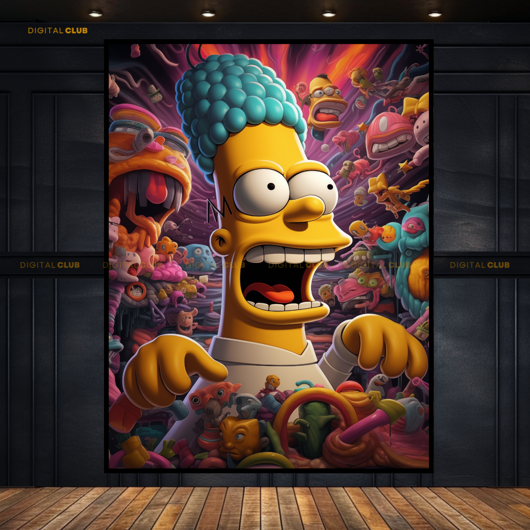 Trippy Simpsons Anime Premium Wall Art