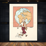 Tin Tin  - Cartoon Character 2 - Premium Wall Art