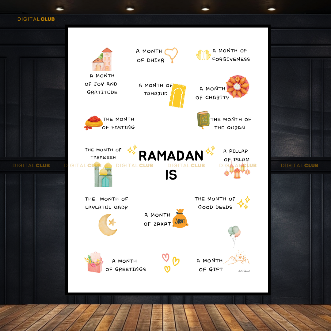 Ramadan Kids Nursery Educational Islamic Premium Wall Art