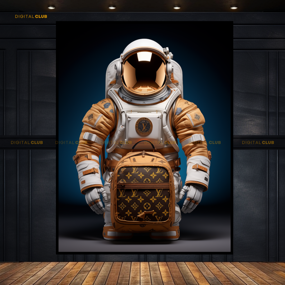 Louis Vuitton Astronaut with LV Backpack Premium Wall Art